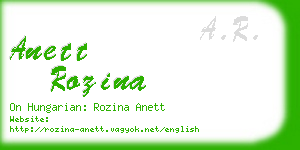 anett rozina business card